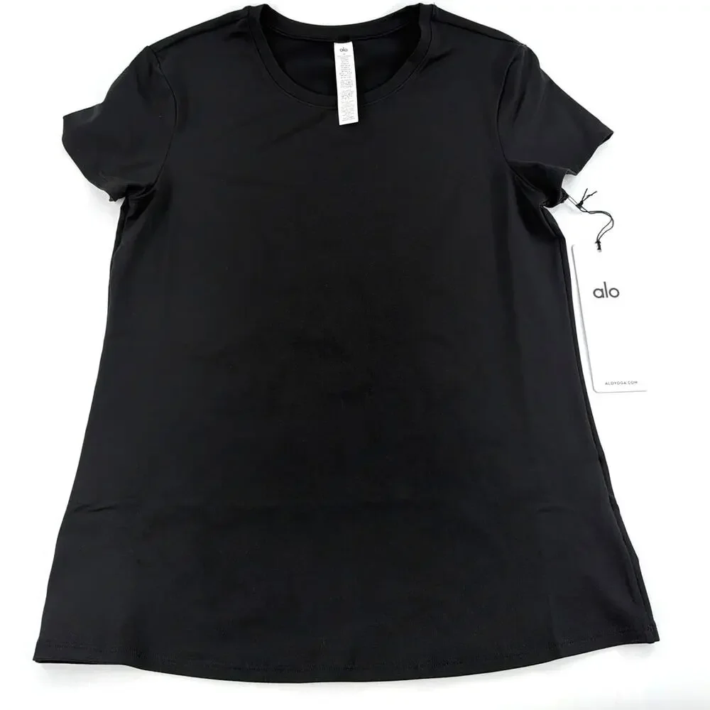 Alo Yoga Black Alosoft Finesse Tee Size M